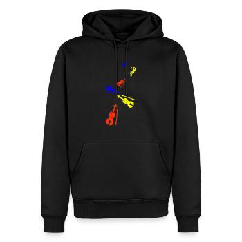 Instrument Violin Icon - Sweat à capuche Premium bio Homme - noir - Devant - Nico (187cm)