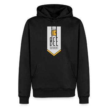 bee different Spruch Zitat - Männer Premium Bio Hoodie - Schwarz - Vorne - Nico (187cm)