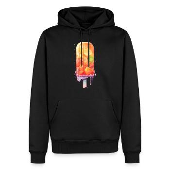 Fruchtiges Wassereis am Stil bunte Früchte Sommer - Männer Premium Bio Hoodie - Schwarz - Vorne - Nico (187cm)