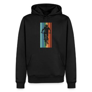 Mountain Bike Front - Men’s Premium Organic Hoodie - black - Front - Nico (187cm)