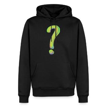 Point d'interrogation - Sweat à capuche Premium bio Homme - noir - Devant - Nico (187cm)