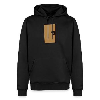 Door color adaptable - Men’s Premium Organic Hoodie - black - Front - Nico (187cm)