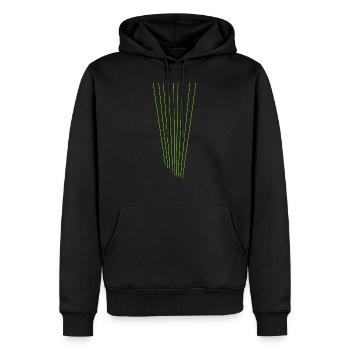 Laser - Männer Premium Bio Hoodie - Schwarz - Vorne - Nico (187cm)