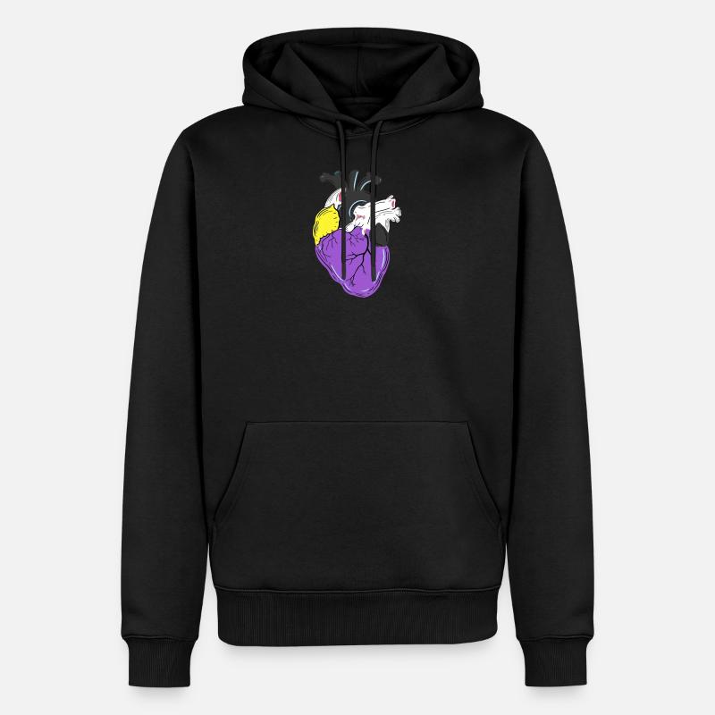 Nonbinary Pride Herz Nonbinary Pride - Männer Premium Bio Hoodie - Schwarz