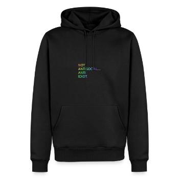 Nicht Antisozial Anti Idiot | Spruch | Lustig - Männer Premium Bio Hoodie - Schwarz - Vorne - Nico (187cm)