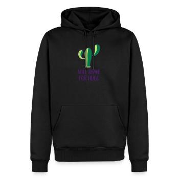 Kaktus - Rasur - Männer Premium Bio Hoodie - Schwarz - Vorne - Nico (187cm)