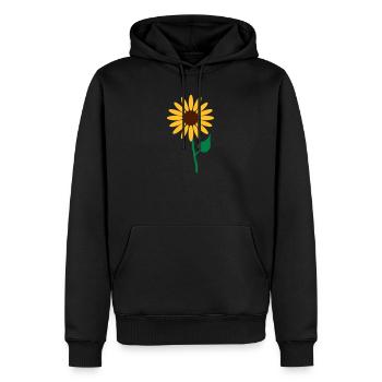 Blume - Männer Premium Bio Hoodie - Schwarz - Vorne - Nico (187cm)