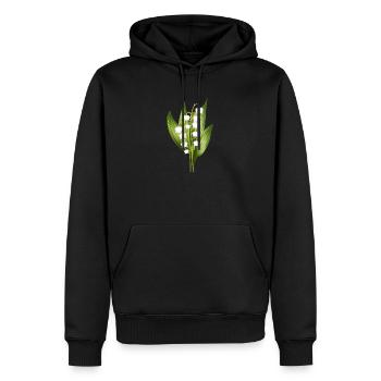 délicat bouquet de muguet comme salutation printanière - Sweat à capuche Premium bio Homme - noir - Devant - Nico (187cm)