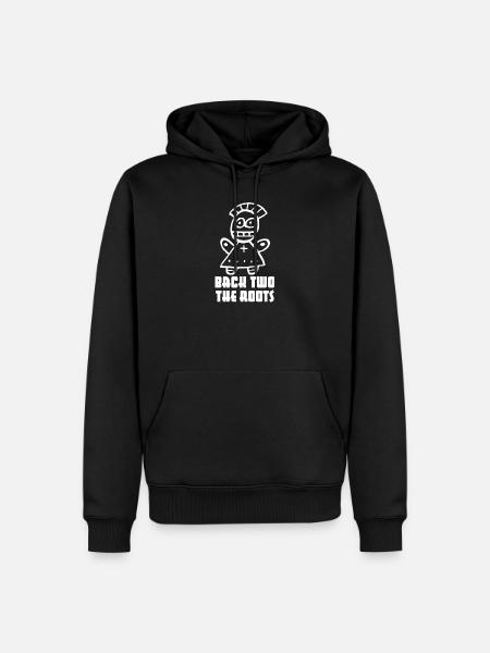 "Back two the Roots" cooler Spruch - Männer Premium Bio Hoodie - Schwarz