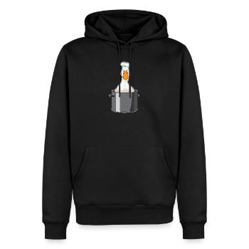 Cuisinier canard Cuit Cuisson de la marmite - Sweat à capuche Premium bio Homme - noir - Devant - Nico (187cm)