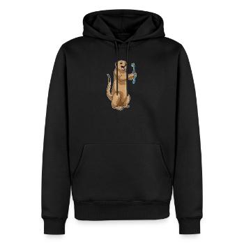 Erdmännchen Zahnbürste - Männer Premium Bio Hoodie - Schwarz - Vorne - Nico (187cm)