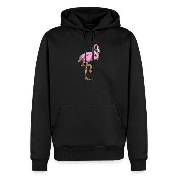 Flamingo Musique casque - Sweat à capuche Premium bio Homme - noir - Devant - Nico (187cm)