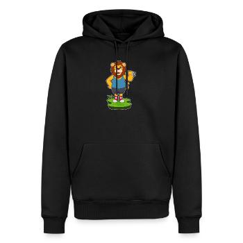 Lion Bodybuilder Dumbbell Bodybuilding - Sweat à capuche Premium bio Homme - noir - Devant - Nico (187cm)