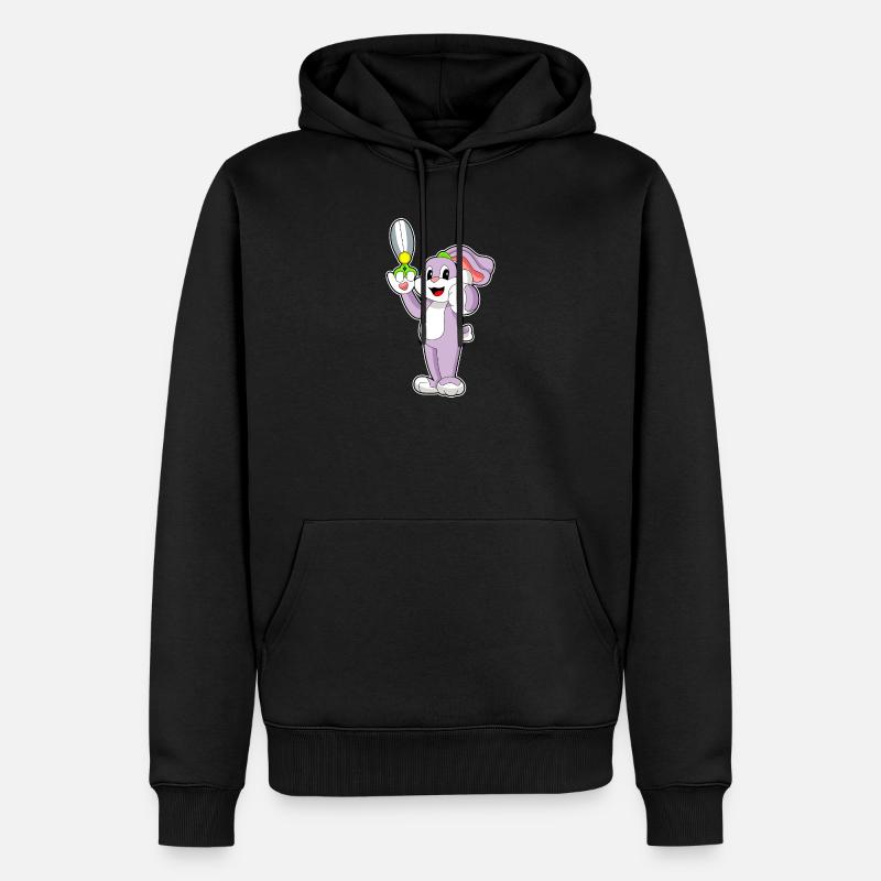 Ciseaux de coiffeur lapin - Sweat à capuche Premium bio Homme - noir
