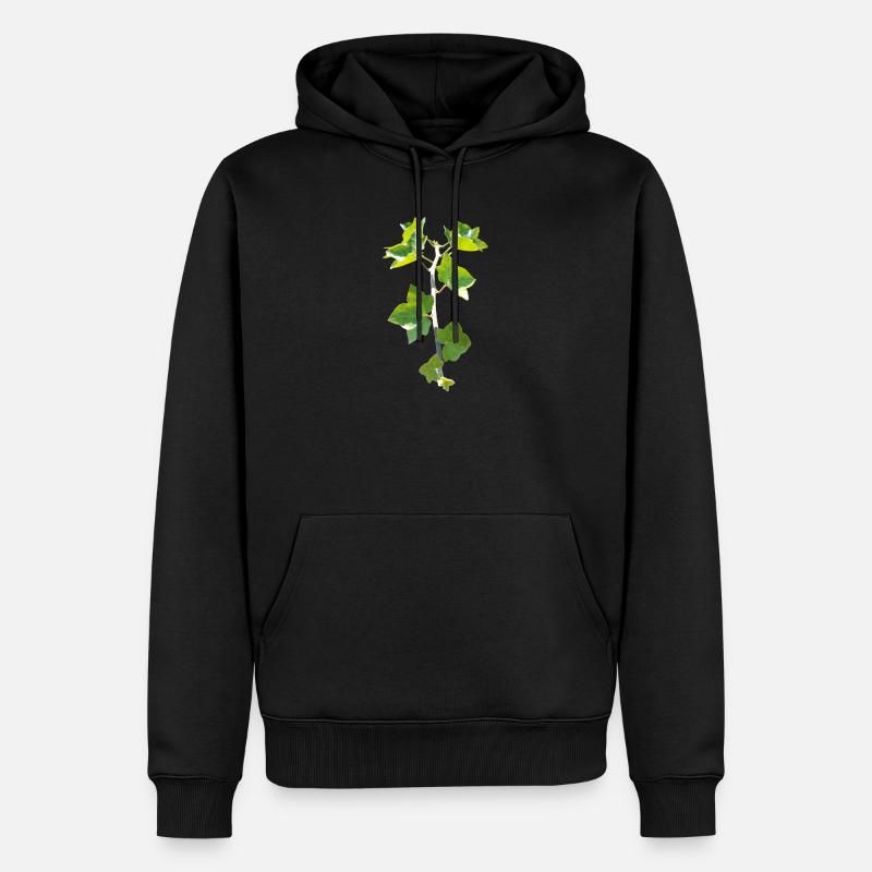Lierre – Connexion à feuilles persistantes - Sweat à capuche Premium bio Homme - noir