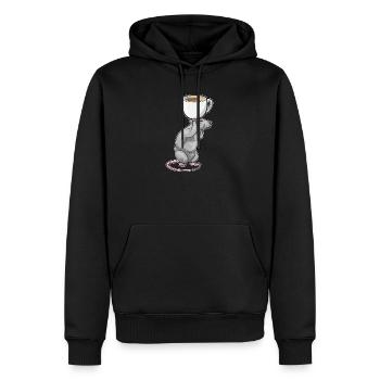 Maus Kaffee Tasse - Männer Premium Bio Hoodie - Schwarz - Vorne - Nico (187cm)