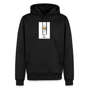 Gänseblümchen Bär mit Regenschirm - Männer Premium Bio Hoodie - Schwarz - Vorne - Nico (187cm)