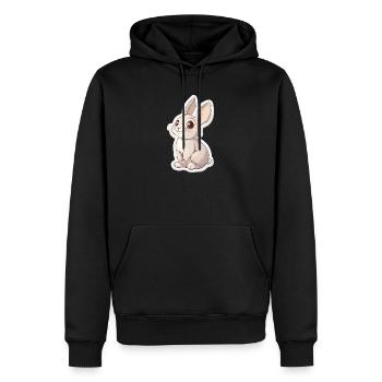 Hase - Männer Premium Bio Hoodie - Schwarz - Vorne - Nico (187cm)