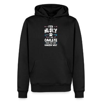 husky hund spruch - Männer Premium Bio Hoodie - Schwarz - Vorne - Nico (187cm)