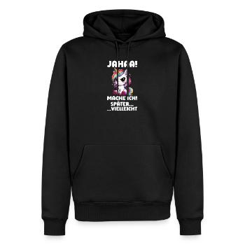 Jahaa Mache Ich Später Vielleicht Einhornliebhaber - Sweat à capuche Premium bio Homme - noir - Devant - Nico (187cm)