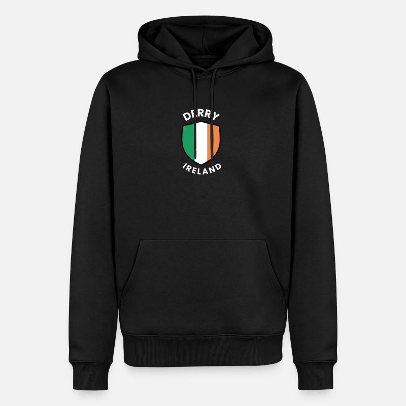 Drapeau du Derry Ireland Shield - Sweat à capuche Premium bio Homme - noir