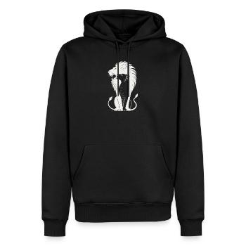 Silhouette du Lion Royal - Sweat à capuche Premium bio Homme - noir - Devant - Nico (187cm)