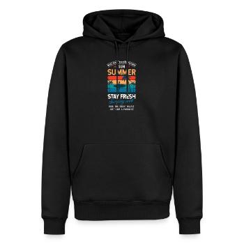 Graphique Summer Stay Fresh Surfing Vibes - Sweat à capuche Premium bio Homme - noir - Devant - Nico (187cm)