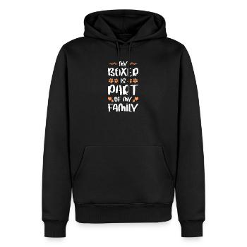 Mein Boxer Ist Teil Meiner Familie - Männer Premium Bio Hoodie - Schwarz - Vorne - Nico (187cm)