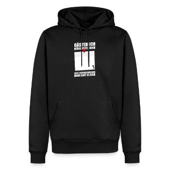 Gästebuch Bürgersteigbier Ortskontrollfahrt OKF - Männer Premium Bio Hoodie - Schwarz - Vorne - Nico (187cm)