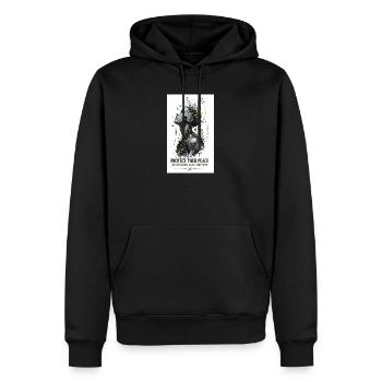 Schutz deiner Ruhe: Pflanzliche Fragmentkunst - Männer Premium Bio Hoodie - Schwarz - Vorne - Nico (187cm)