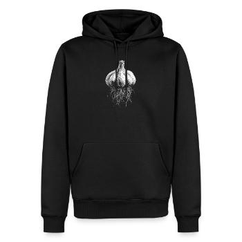 Knoblauch - Männer Premium Bio Hoodie - Schwarz - Vorne - Nico (187cm)