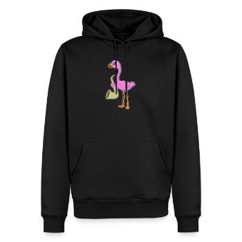 Flamingo Musiker Saxophon Musik - Männer Premium Bio Hoodie - Schwarz - Vorne - Nico (187cm)
