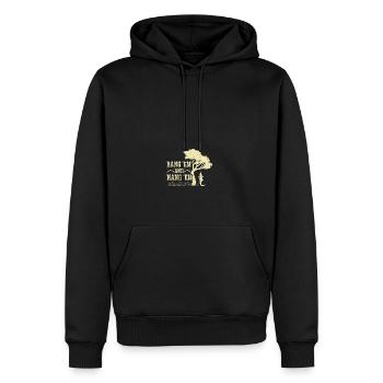 Alligator Hunter, Bang Em Hang Em, Crocodile Gator - Männer Premium Bio Hoodie - Schwarz - Vorne - Nico (187cm)