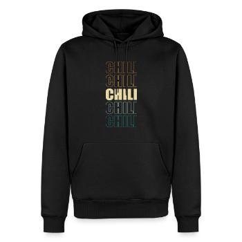 Vintage Chili Retro Pepper Spicy - Männer Premium Bio Hoodie - Schwarz - Vorne - Nico (187cm)