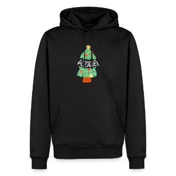 Weihnachten Lustig Humor Spruch Ä Tännsch'n Please - Männer Premium Bio Hoodie - Schwarz - Vorne - Nico (187cm)