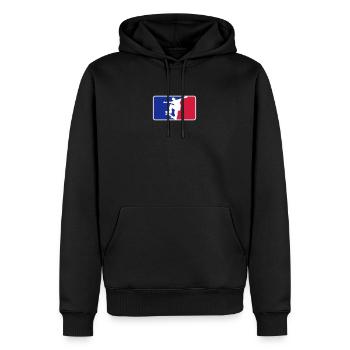 Logo du skate - Sweat à capuche Premium bio Homme - noir - Devant - Nico (187cm)