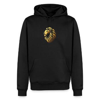 Lion - Tête de Lion - Le Roi des Bêtes - Tête de Lion - Sweat à capuche Premium bio Homme - noir - Devant - Nico (187cm)