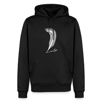 Feder Handschrift als Ausdruck des Charakters - Männer Premium Bio Hoodie - Schwarz - Vorne - Nico (187cm)