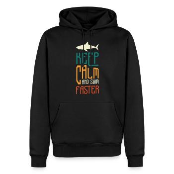 Pêcheur de plongée requin - Sweat à capuche Premium bio Homme - noir - Devant - Nico (187cm)