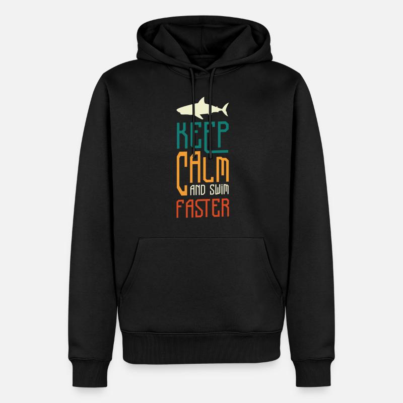 Hai Tauchen Angler - Männer Premium Bio Hoodie - Schwarz