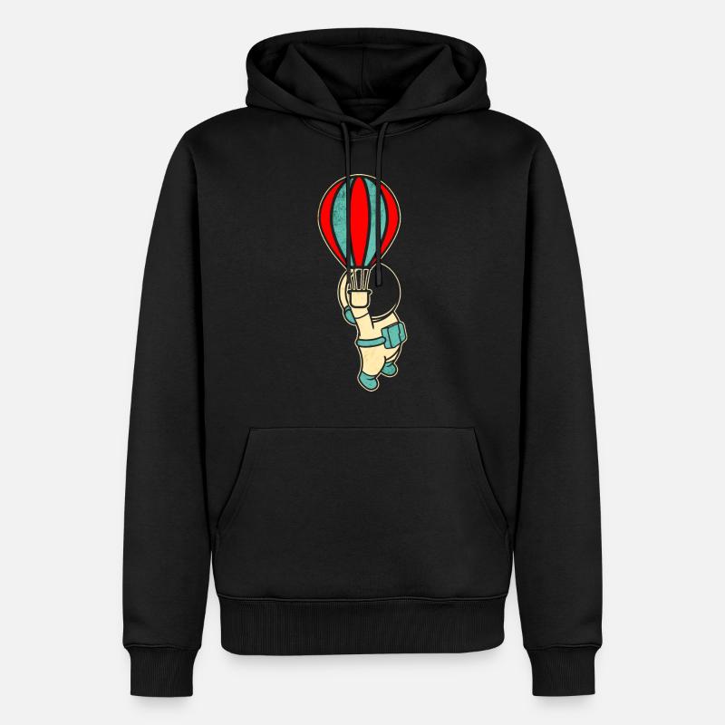 Astronaute Astronaute Montgolfière Astronaute - Sweat à capuche Premium bio Homme - noir