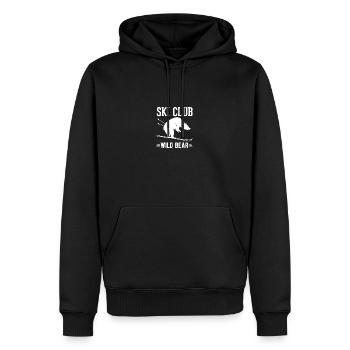 Club de ski sauvage ours blanc - Sweat à capuche Premium bio Homme - noir - Devant - Nico (187cm)