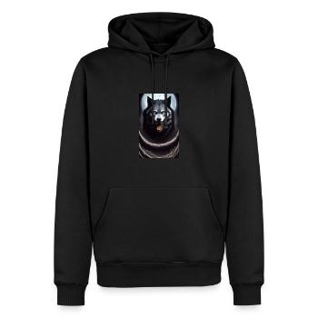 Loup-garou | Loup | Créatures mythiques | Monstres | Mystique - Sweat à capuche Premium bio Homme - noir - Devant - Nico (187cm)