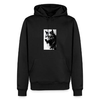 Loup-garou | Loup | Créatures mythiques | Monstres | Mystique - Sweat à capuche Premium bio Homme - noir - Devant - Nico (187cm)