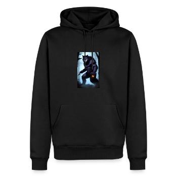 Loup-garou | Loup | Créatures mythiques | Monstres | Mystique - Sweat à capuche Premium bio Homme - noir - Devant - Nico (187cm)