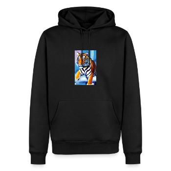 Tiger | Animal | Predator | Roar | King | Asia - Men’s Premium Organic Hoodie - black - Front - Nico (187cm)
