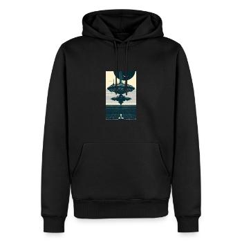 Extraterrestre | OVNI | Vaisseau spatial | PAU | étranger - Sweat à capuche Premium bio Homme - noir - Devant - Nico (187cm)