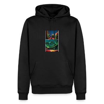Extraterrestre | OVNI | Vaisseau spatial | PAU | étranger - Sweat à capuche Premium bio Homme - noir - Devant - Nico (187cm)