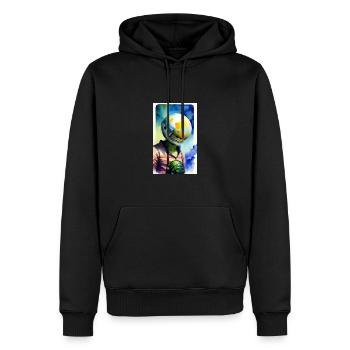 Extraterrestre | OVNI | Vaisseau spatial | PAU | étranger - Sweat à capuche Premium bio Homme - noir - Devant - Nico (187cm)