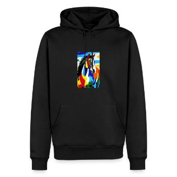 Cheval | Équitation | Animal | Monture | Coloré - Sweat à capuche Premium bio Homme - noir - Devant - Nico (187cm)